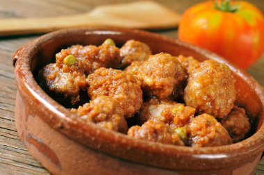 spanish meatballs stew clipart