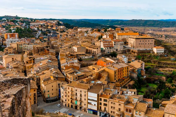 Spanya Nın Katalonya Kentindeki Eski Cardona Kasabasının Hava Manzarası — Stok fotoğraf