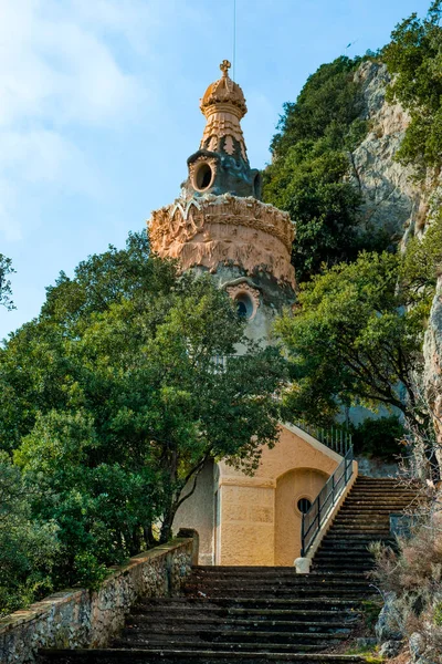 View Cova Trovalla Shrine Berga Catalonia Spain Top Serra Queralt — 图库照片