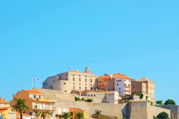 Una Vista Sulla Famosa Cittadella Calvi Corsica Francia Contro Cielo — Foto Stock