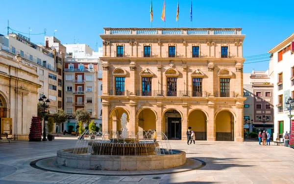 Castello España Enero 2022 Una Vista Fachada Del Ayuntamiento Castello —  Fotos de Stock