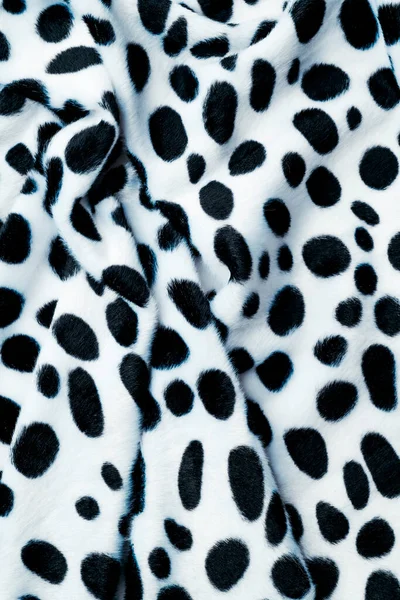 Detailní Záběr Zakryté Černé Bílé Zvířecí Potisk Tkaniny Která Být — Stock fotografie