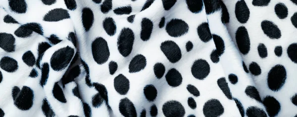 Tessuto Drappeggiato Bianco Nero Con Stampa Animalier Utilizzare Come Sfondo — Foto Stock