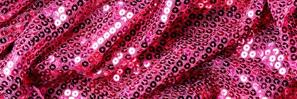 Tecido Lantejoulas Rosa Drapeado Para Ser Usado Como Fundo Formato — Fotografia de Stock