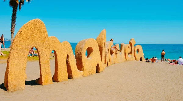 Málaga Espanha Maio 2022 Uma Jovem Está Posando Para Uma — Fotografia de Stock