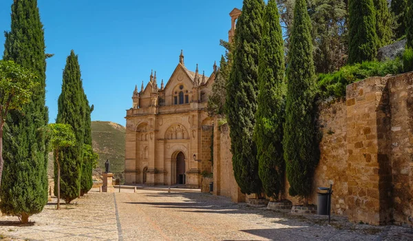 Uma Vista Praça Plaza Santa Maria Que Leva Igreja Real — Fotografia de Stock