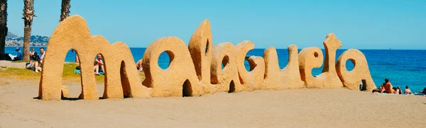 Malaga Spain May 2022 Popular Malagueta Sign Malagueta Beach Malaga — Foto Stock