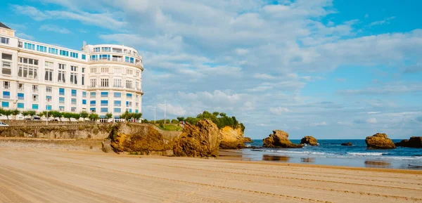 View Southernmost Side Grande Plage Beach Biarritz France Its Characteristic — Stock Photo, Image