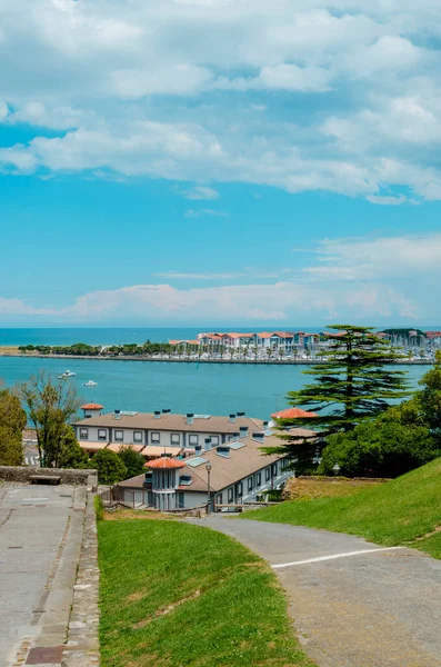 View Mouth Bidassoa River Hondarribia Spain Foreground Hendaye France Other — 图库照片