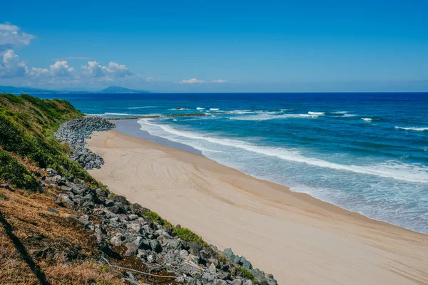 Fransa Nın Biarritz Kentindeki Marbella Plajı Atlantik Okyanusu Üzerinde Bir — Stok fotoğraf