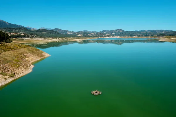 Blick Auf Den Iznajar Stausee Andalusien Spanien Einem Sonnigen Frühlingstag — Stockfoto