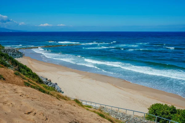 Utsikt Över Ensam Marbella Beach Biarritz Frankrike Tidigt Morgonen Sommardag — Stockfoto