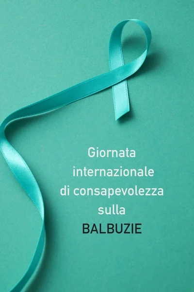 Текст Міжнародний День Заїкання Написаний Італійською Мовою Стрічка Поінформованості Про — стокове фото