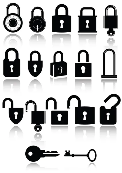 Set van lock pictogrammen — Stockvector