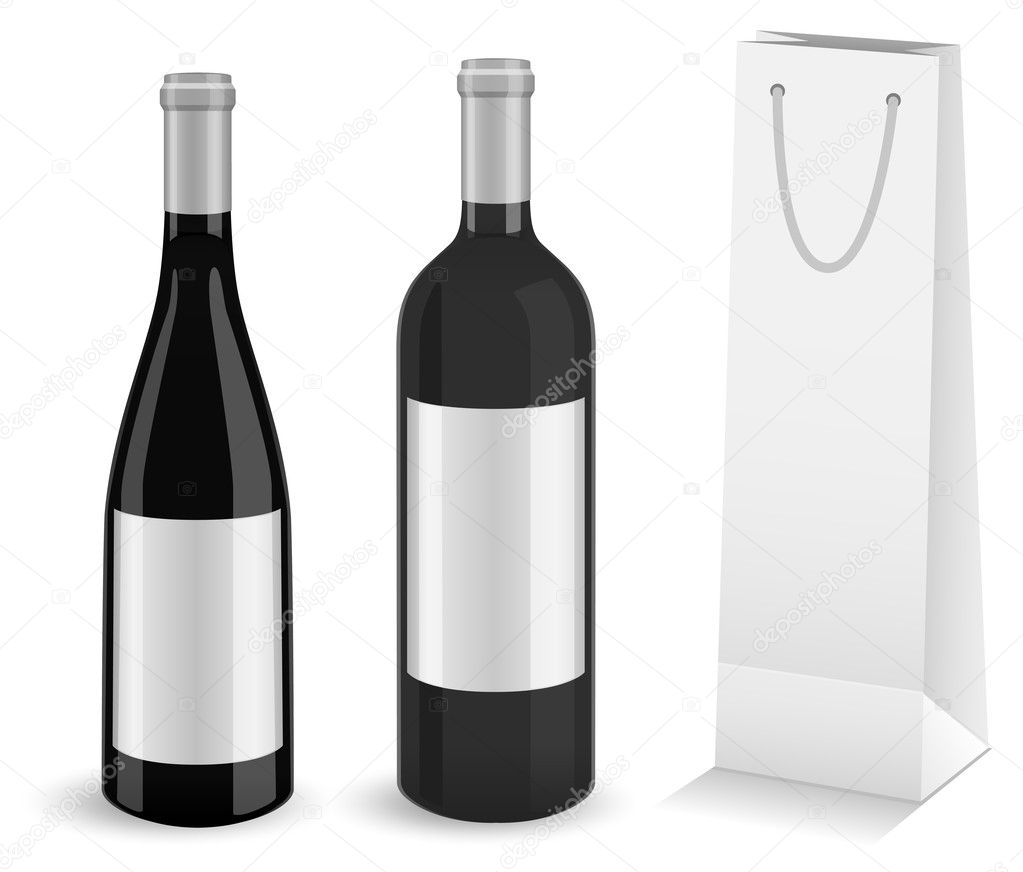 Wine bottles with bottle gift bag