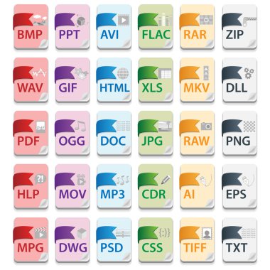 Document file extensions clipart