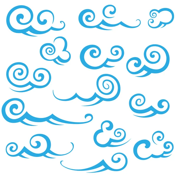 stilize bulutlar seti