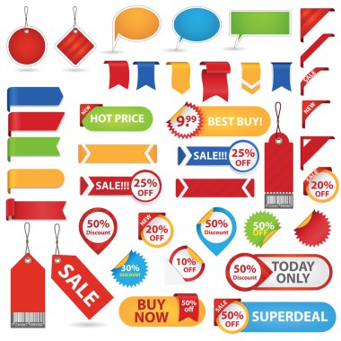 Stickers, Labels And Ribbons set