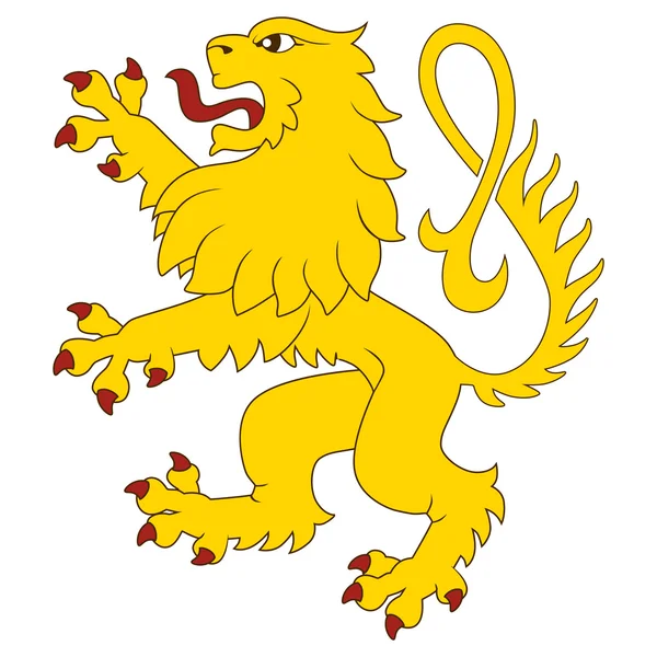 Standing heraldic lion — Stock Vector