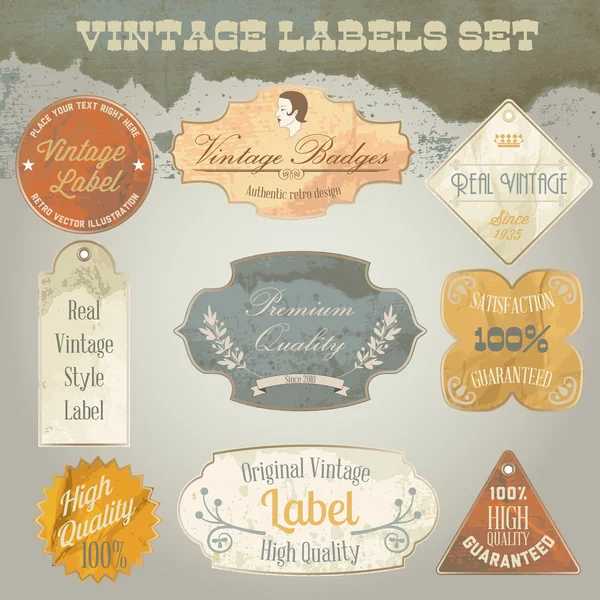 Conjunto de etiquetas vintage — Vector de stock