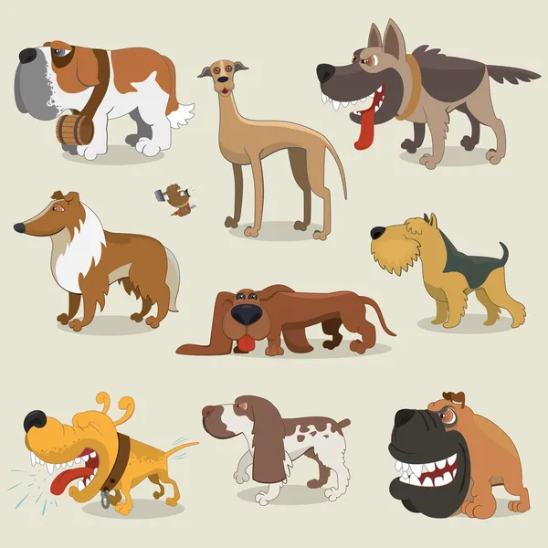 Kreskówka psy kolekcja — Wektor stockowy