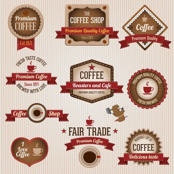 Rótulos de café retro — Vetor de Stock