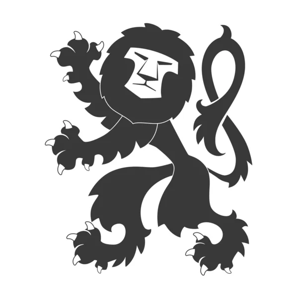 Standing Heraldic Lion — Stock Vector