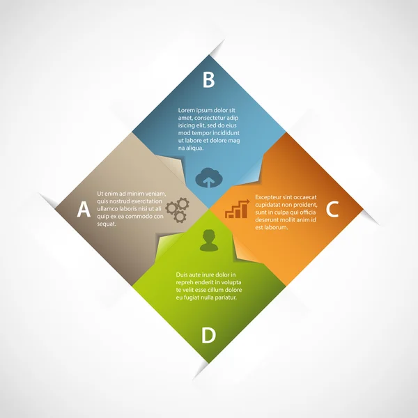 Infografica quadrata astratta — Vettoriale Stock