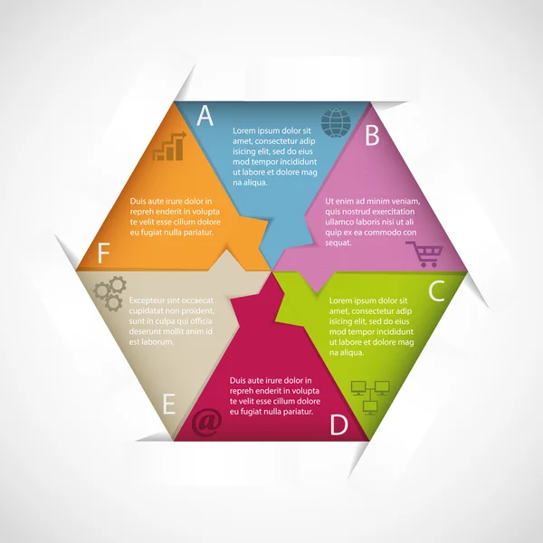 Plantilla infográfica hexágono — Archivo Imágenes Vectoriales