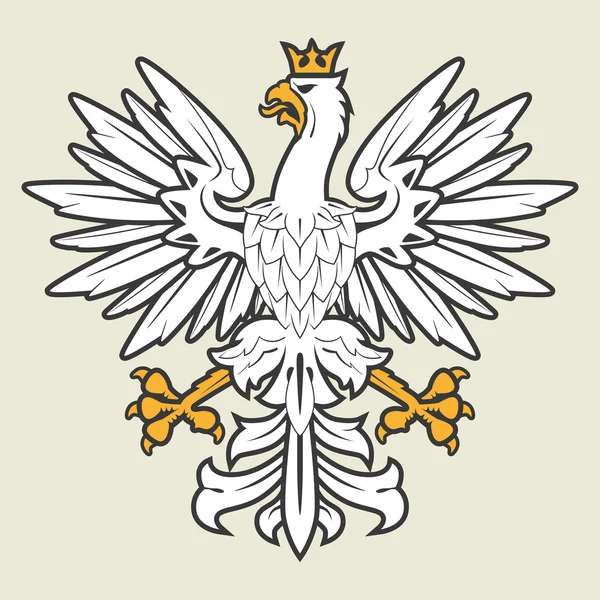 Weißer Wappenadler — Stockvektor