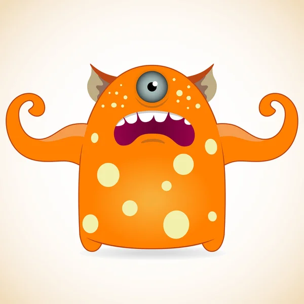 One-eyed orange monster — Stock Vector