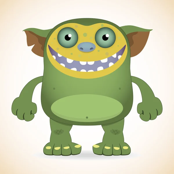 Glimlachend groene monster — Stockvector