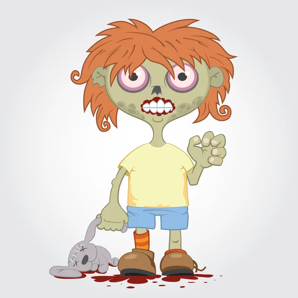 Zombie meisje — Stockvector