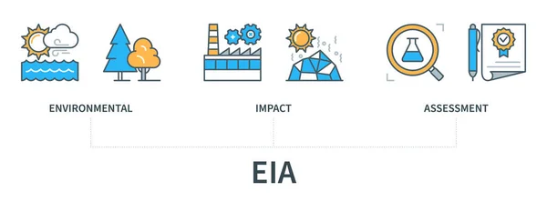 Eia Concept Icons Environmental Impact Assessment Web Vector Infographic Minimal — Stock Vector