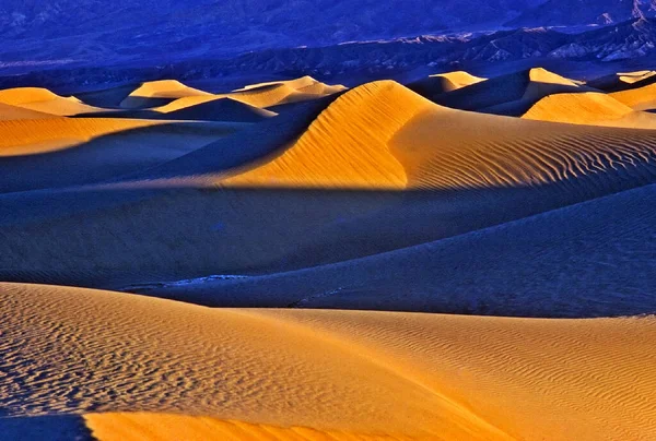 Sanddynerna Death Valley Solnedgången — Stockfoto