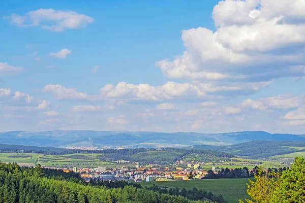 Paesaggio Con Città Slovacchia — Foto Stock