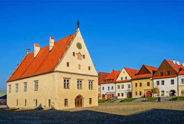 Slovakya 'nın Bardejov kentindeki Tarihi Kent Meydanı