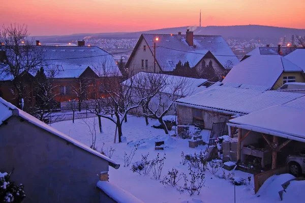 Сумерки Зимой Венгрия — стоковое фото