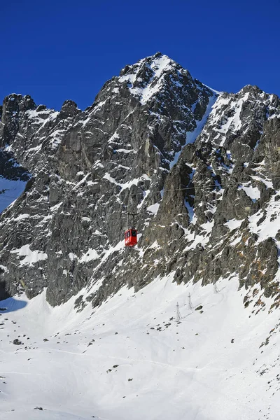 Montagne Tatra Inverno Con Funivia — Foto Stock
