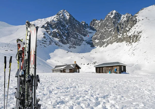 Höga Tatrabergen Vintern Med Linbana Slovakien — Stockfoto