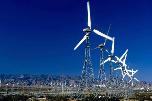 Geradores Energia Eólica Deserto Califórnia — Fotografia de Stock