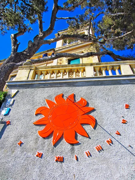 Orange Sundial Bogliasco Italy — Stock Photo, Image
