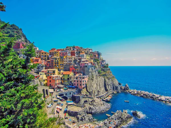 Village Manarola Italienska Kusten — Stockfoto