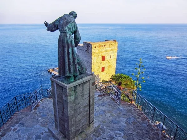 Sculpture Francis Assisi Castello Monterosso Monterosso Mare — Stock Photo, Image