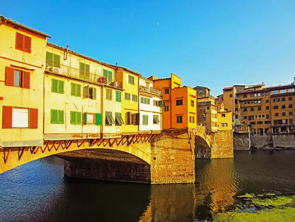 Río Arno Con Ponte Vecchio Florencia — Foto de Stock