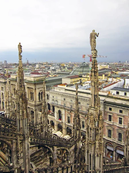 Vista Milão Telhado Catedral — Fotografia de Stock