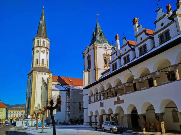 Oude Stadhuis Klokkentoren Kerk Levoca Slowakije — Stockfoto