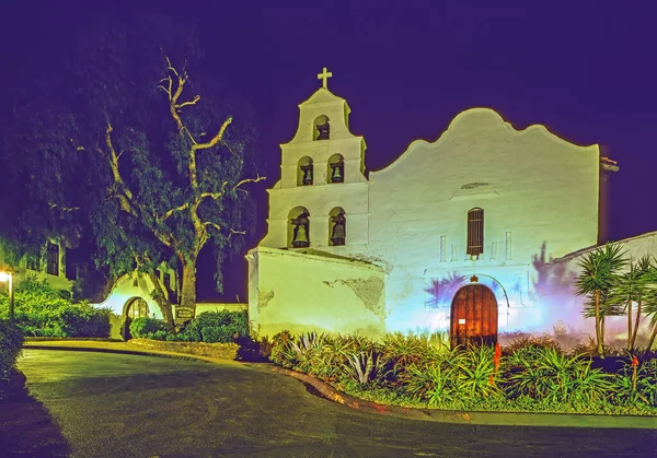 Mission San Diego Alcala Night California — Stok fotoğraf