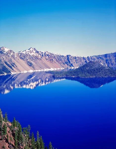 Lago Cratera Com Wizard Island Oregon — Fotografia de Stock