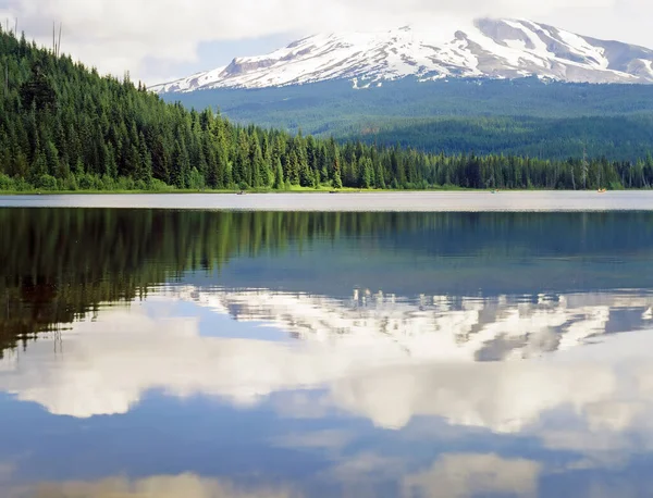 Monte Hood Con Lago Trillium Oregon — Foto de Stock